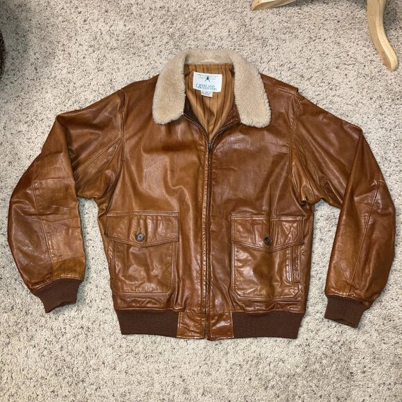 ジャケット・アウター y2k vintage leather jacket type G-1 G1 Vintage G-1 Leather Flight Jacket Star Sportswear MFG Co USN Navy